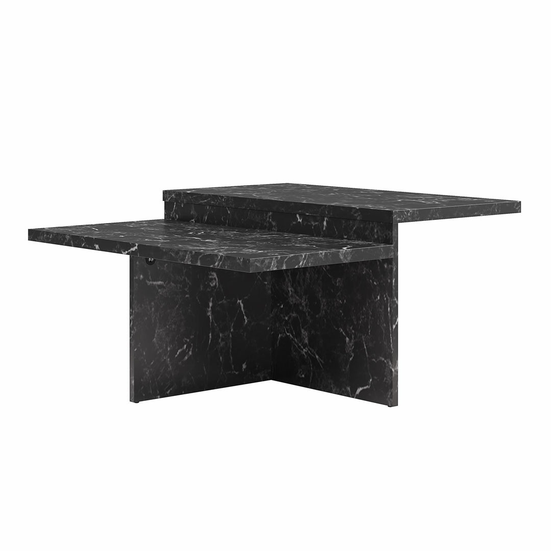 Brielle Two-Tiered Coffee Table - Black Marble