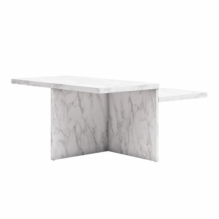 Brielle Two-Tiered Coffee Table - White marble