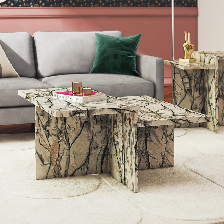 Brielle Two-Tiered Coffee Table - Onyx Marble