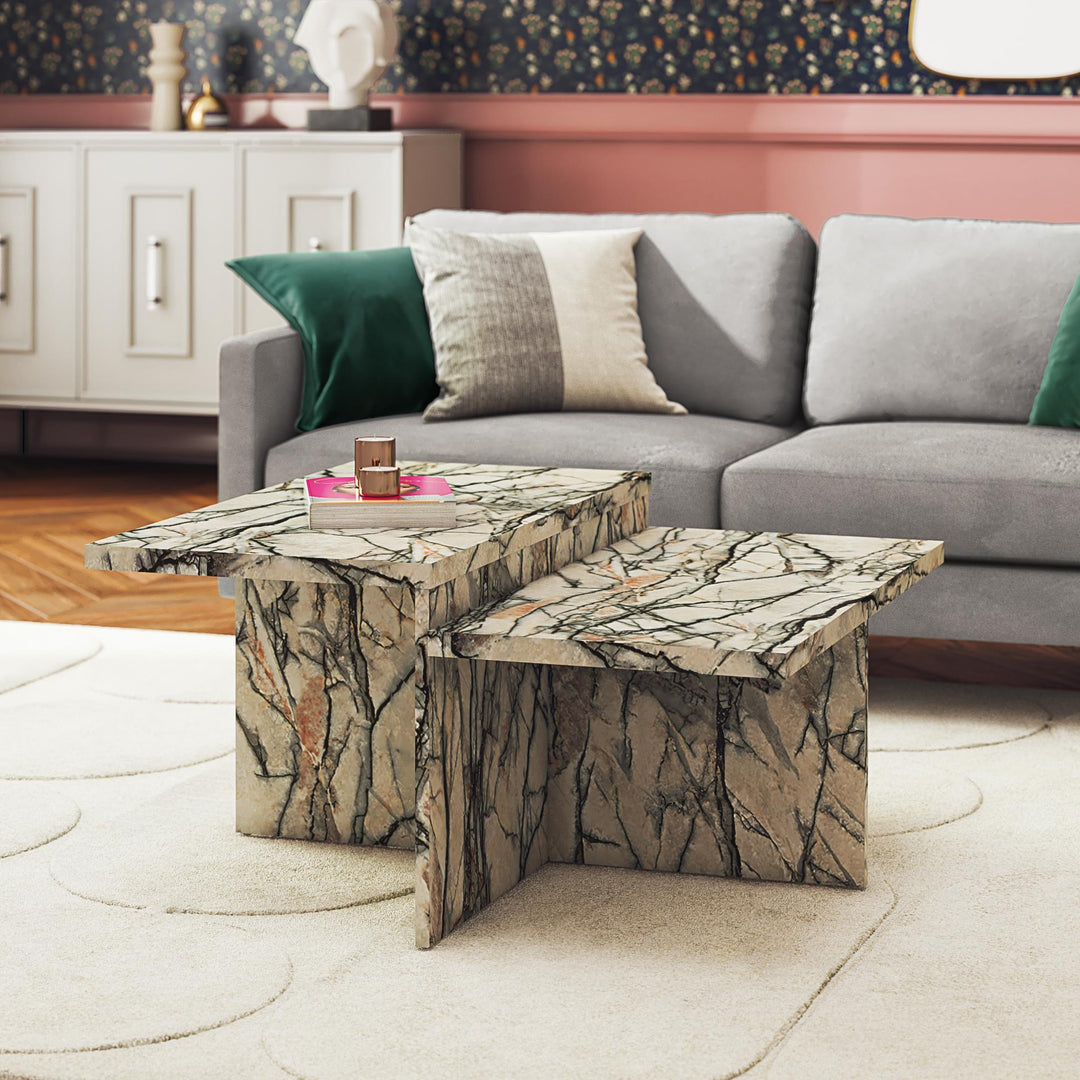 Brielle Two-Tiered Coffee Table - Onyx Marble