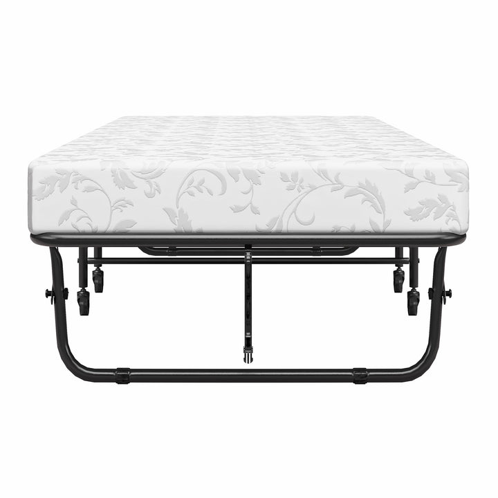 Folding Cot Guest Bed with 5 Inch Mattress - Black - Twin