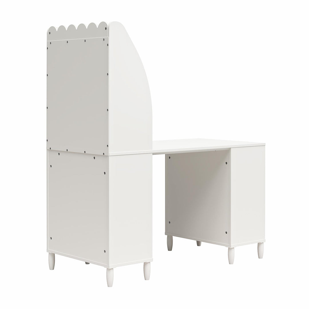 Cloud Kids' Desk with Shelves - White