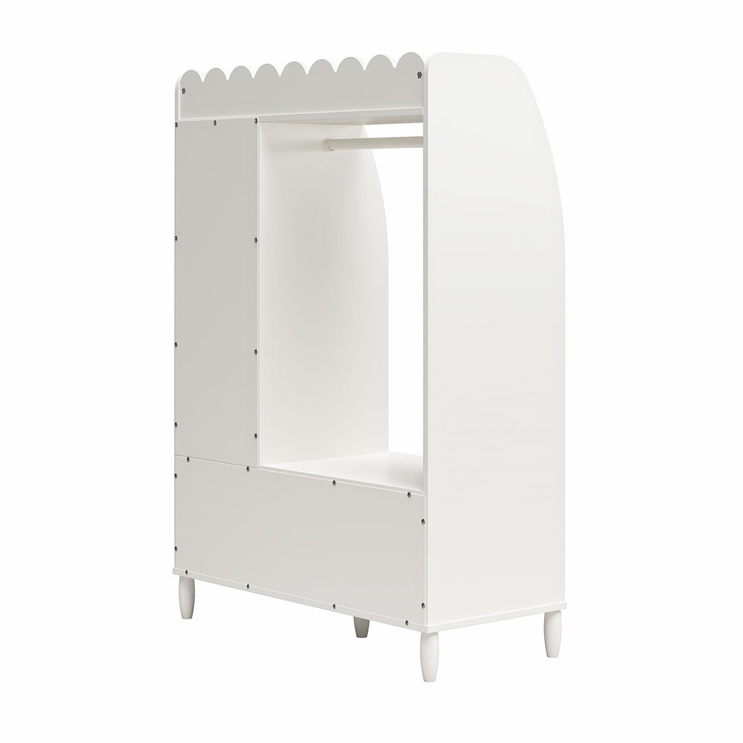 Cloud Kids Dress Up Storage and Clothing Rack with Toy Organizer and Shelves - White