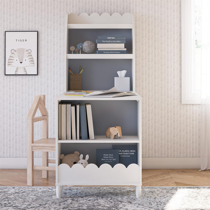 Cloud Kids' Desk with Shelves - White