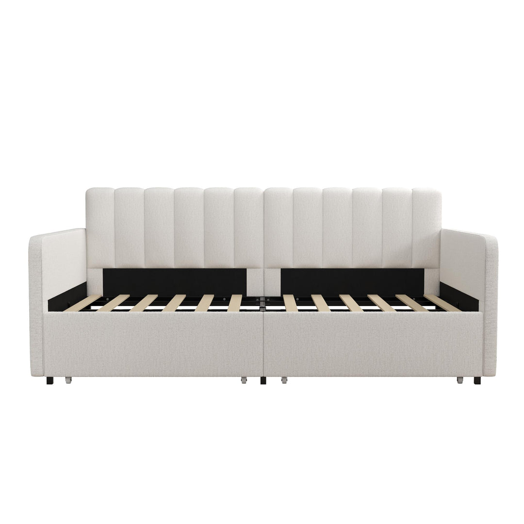 Stratford Upholstered Daybed with Storage Drawers - Cream - Twin