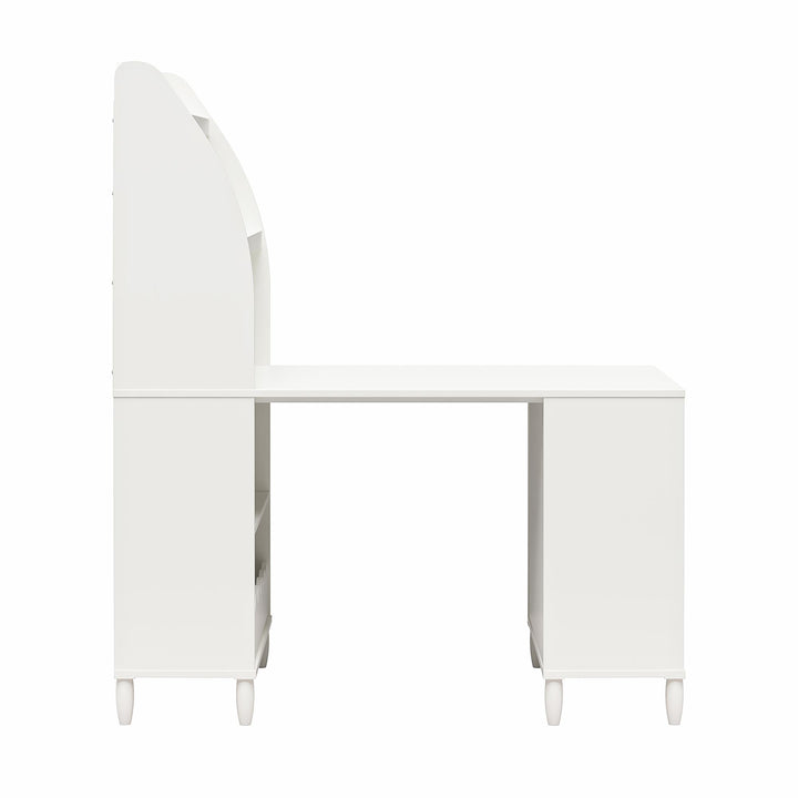 Cloud Kids' Desk with Shelves - White