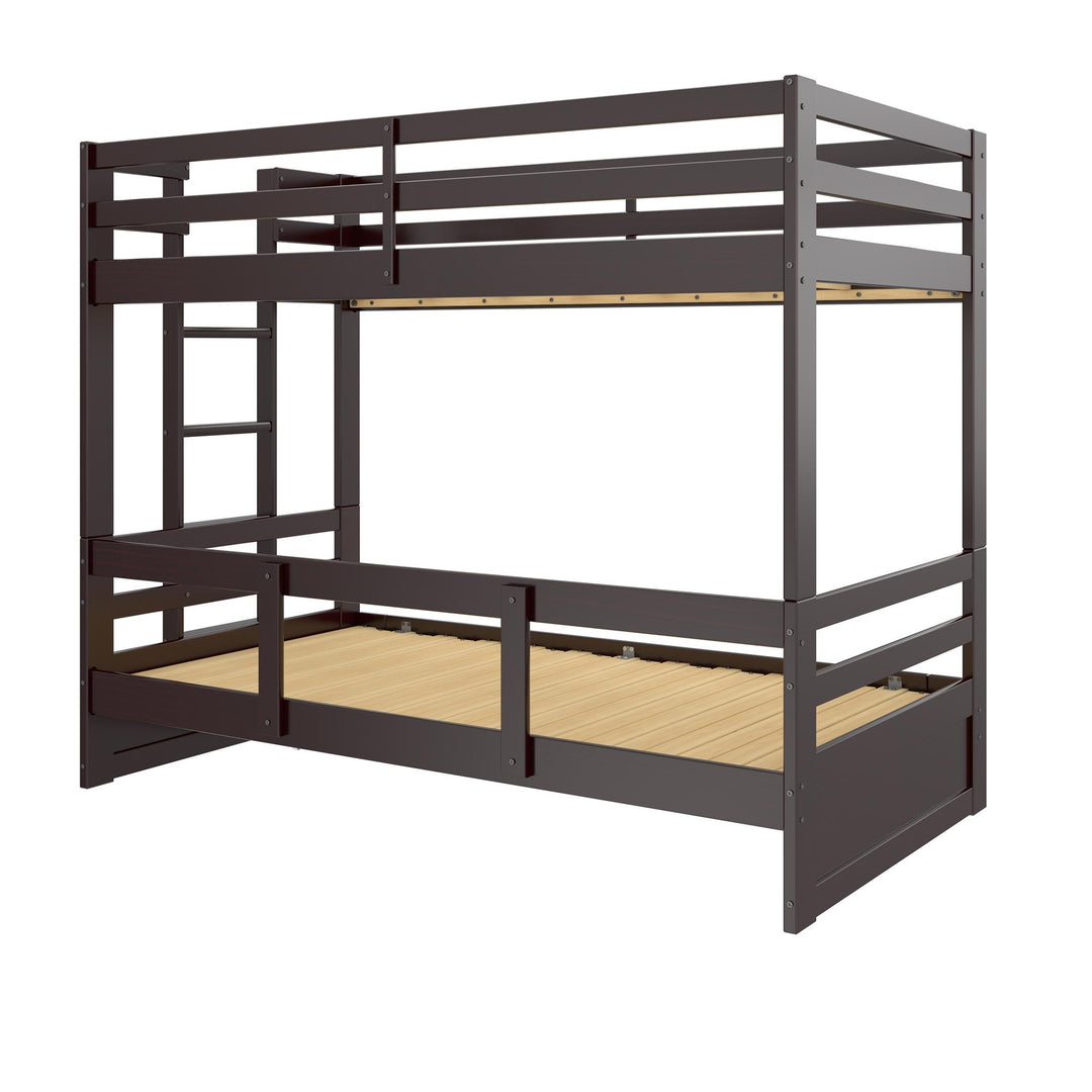 Rhodes Extendable Twin-over-Twin/King Bunk Bed with Storage Drawer, - Brown - Twin-Over-Twin