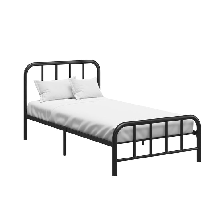 Marva Twin Metal Bed Frame with Headboard - Black - Twin