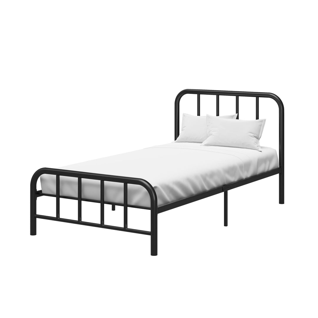 Marva Twin Metal Bed Frame with Headboard - Black - Twin