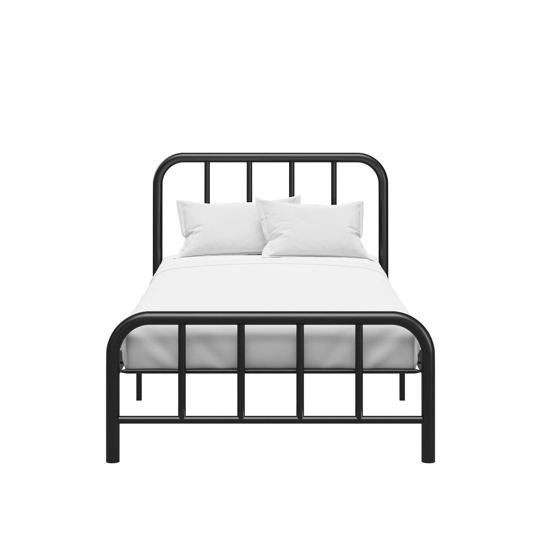 Marva Twin Metal Bed Frame with Headboard - Black - Twin