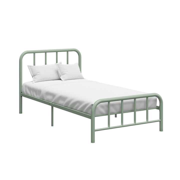 Marva Twin Metal Bed Frame with Headboard - Pale Green - Twin