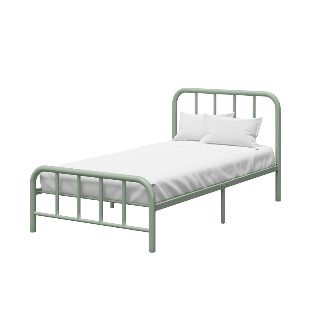 Marva Twin Metal Bed Frame with Headboard - Pale Green - Twin