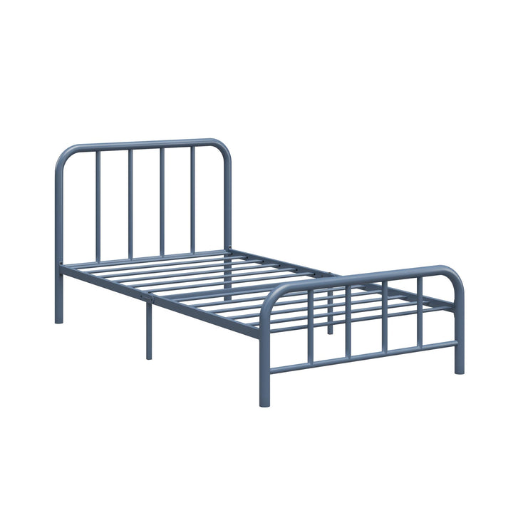 Marva Twin Metal Bed Frame with Headboard - Stone Blue  - Twin