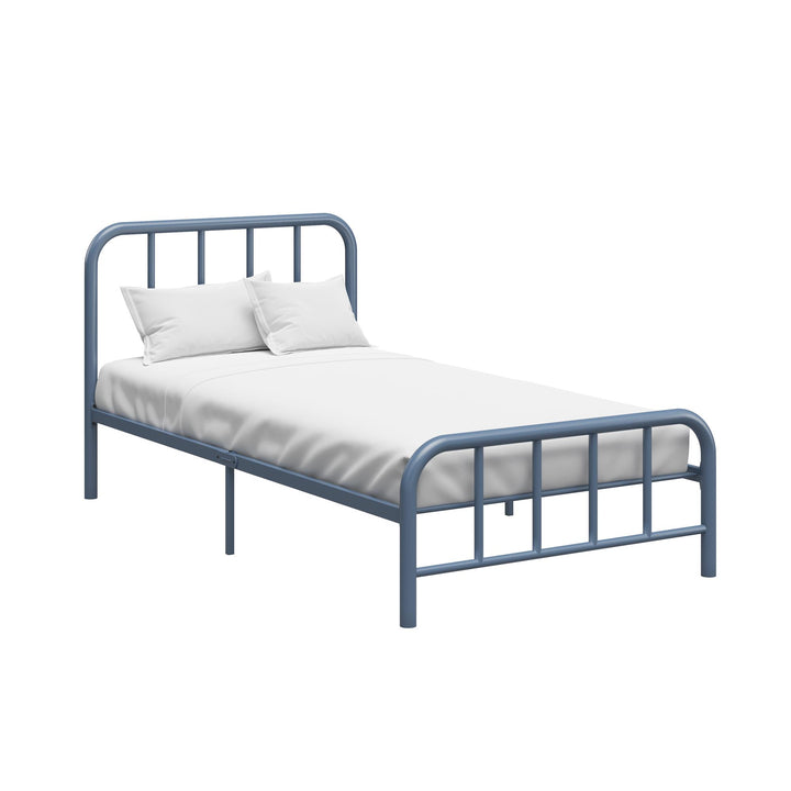 Marva Twin Metal Bed Frame with Headboard - Stone Blue  - Twin