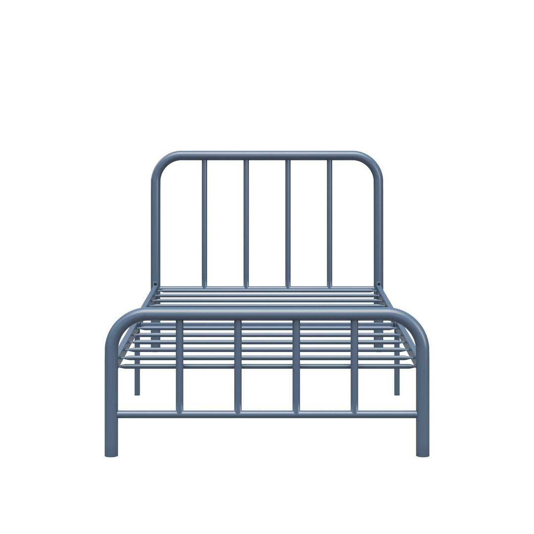 Marva Twin Metal Bed Frame with Headboard - Stone Blue  - Twin