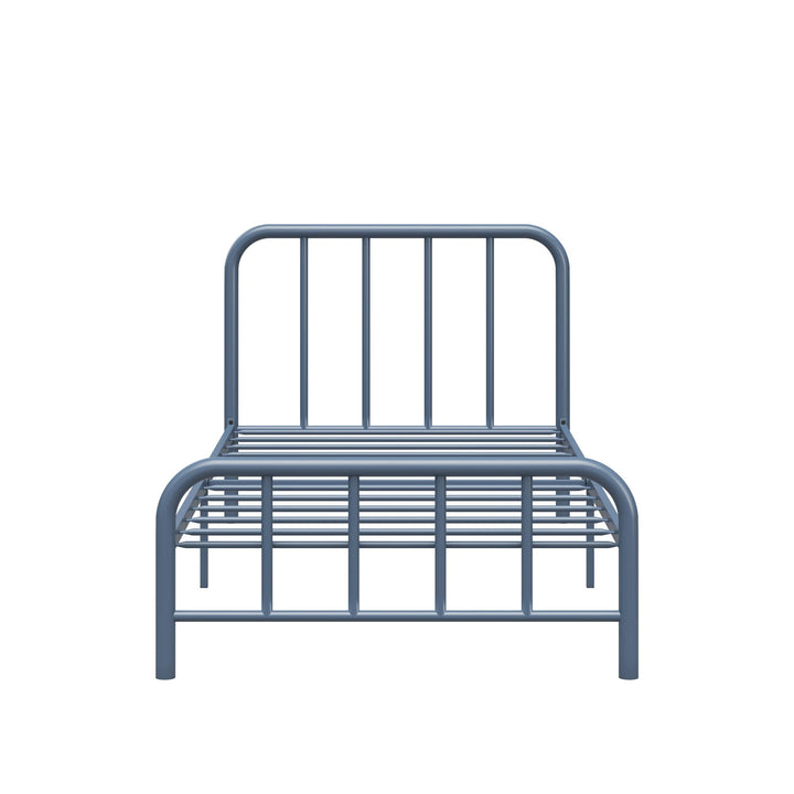 Marva Twin Metal Bed Frame with Headboard - Stone Blue  - Twin