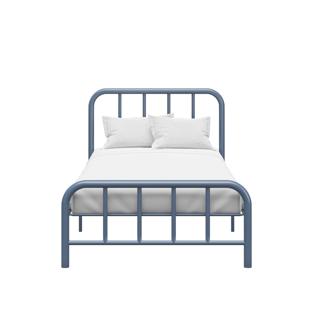 Marva Twin Metal Bed Frame with Headboard - Stone Blue  - Twin