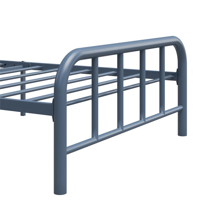 Marva Twin Metal Bed Frame with Headboard - Stone Blue  - Twin