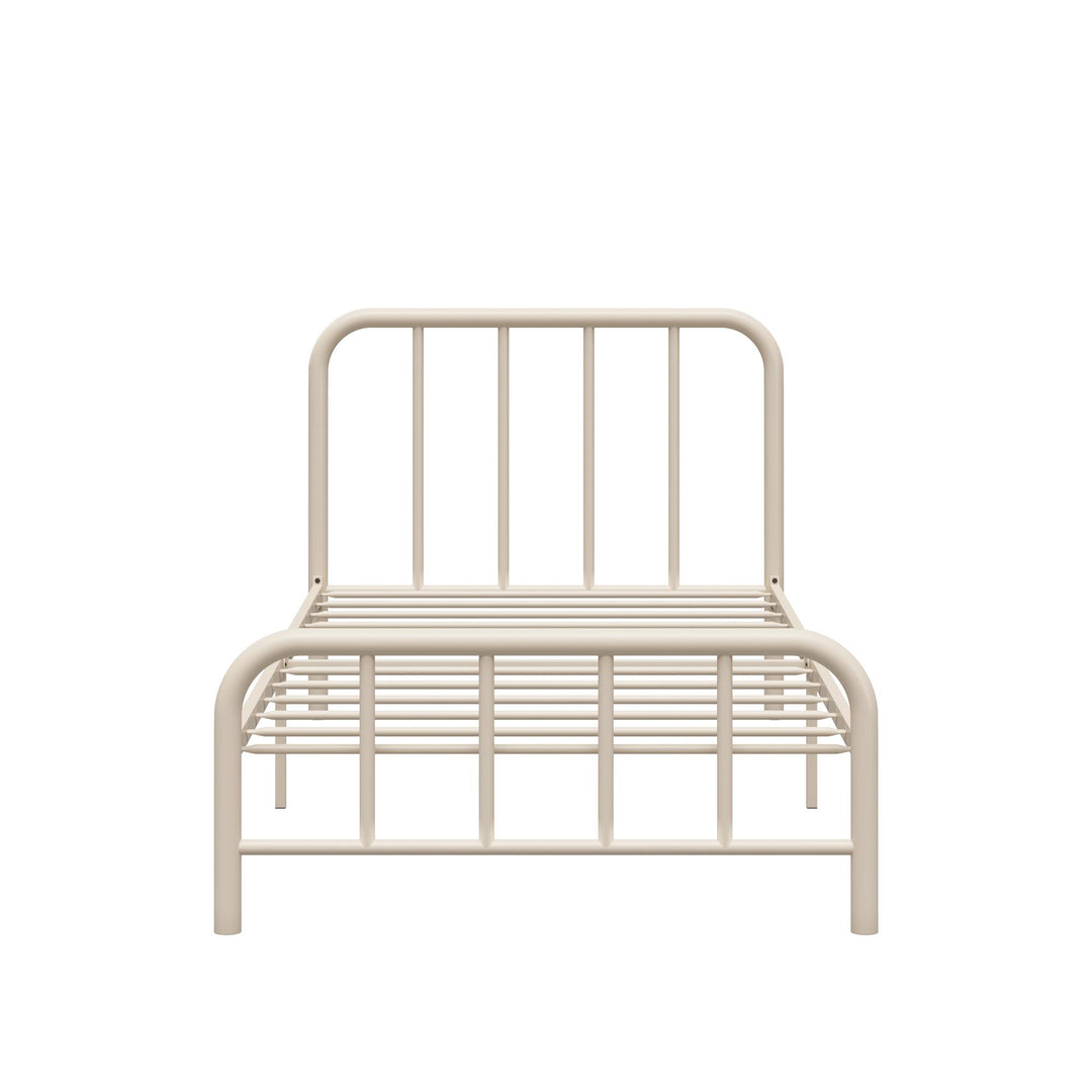 Marva Twin Metal Bed Frame with Headboard - Parchment - Twin