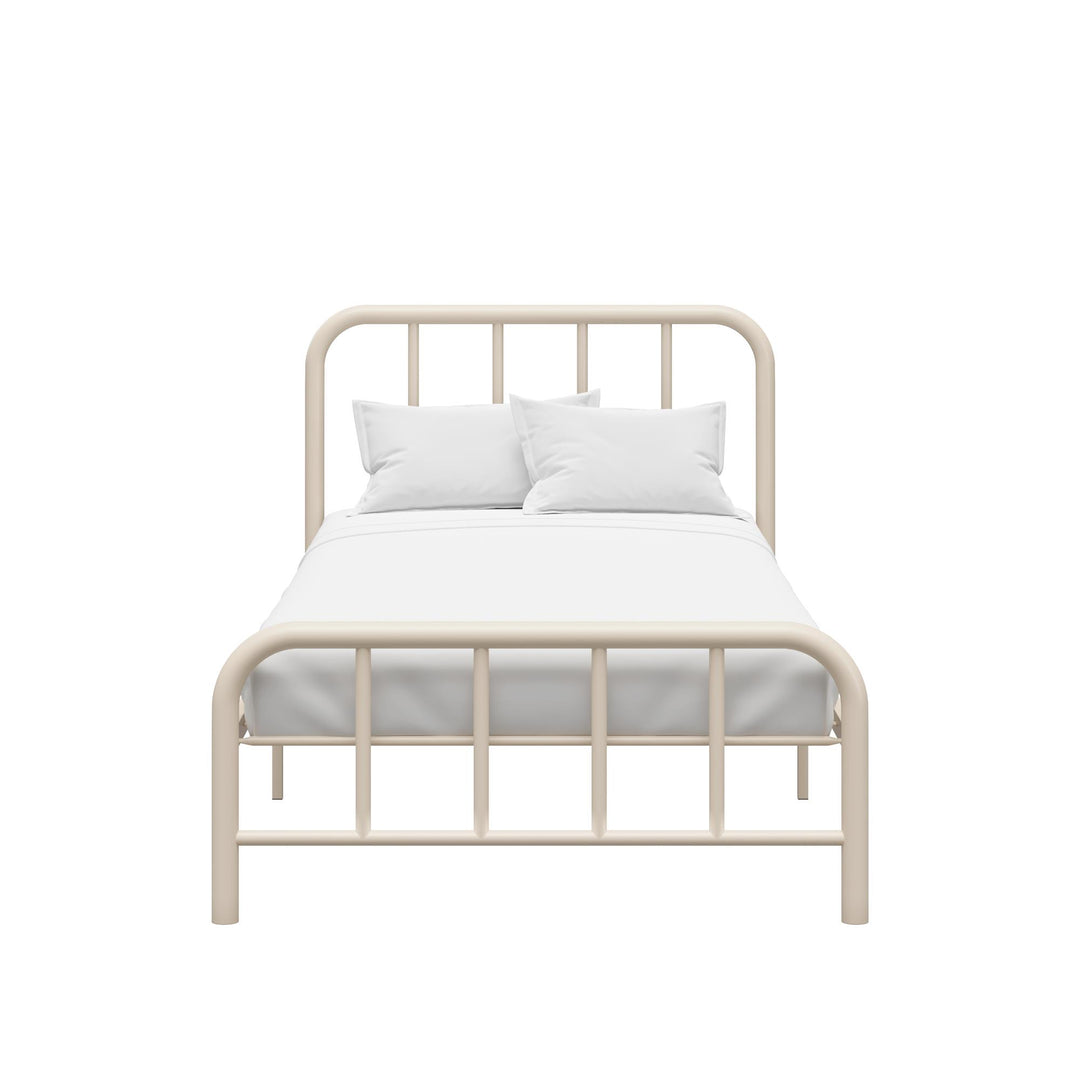 Marva Twin Metal Bed Frame with Headboard - Parchment - Twin