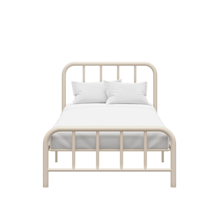 Marva Twin Metal Bed Frame with Headboard - Parchment - Twin