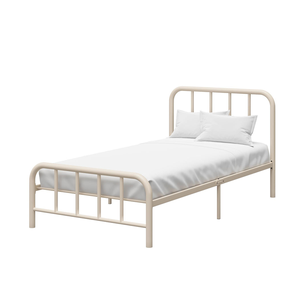 Marva Twin Metal Bed Frame with Headboard - Parchment - Twin