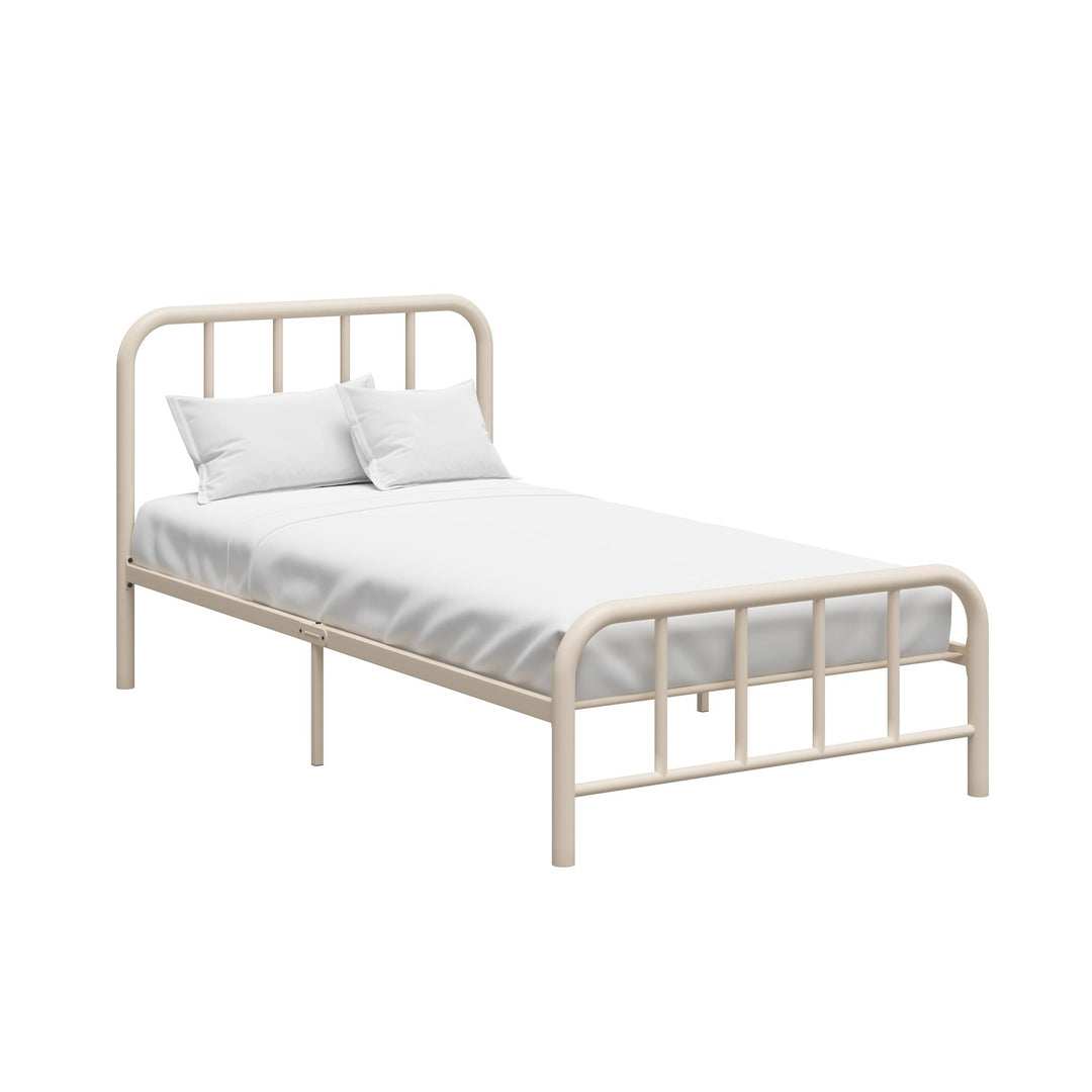 Marva Twin Metal Bed Frame with Headboard - Parchment - Twin