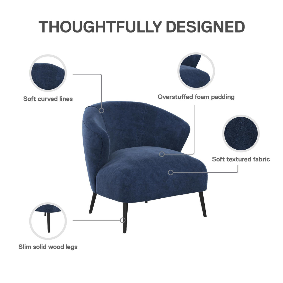 Alice Upholstered Accent Chair - Navy