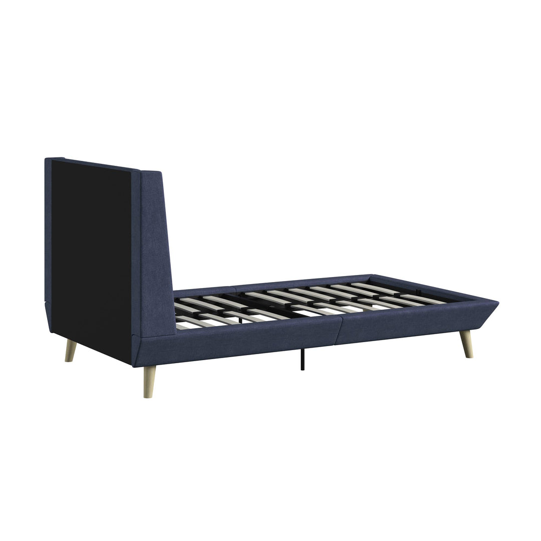 Farnsworth Upholstered Bed with Low Profile Platform Frame - Blue - Twin