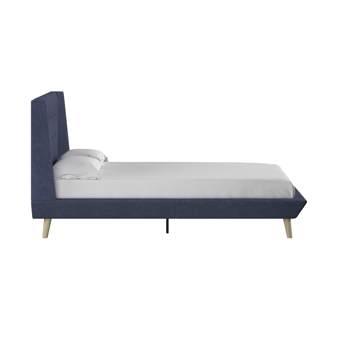 Farnsworth Upholstered Bed with Low Profile Platform Frame - Blue - Twin