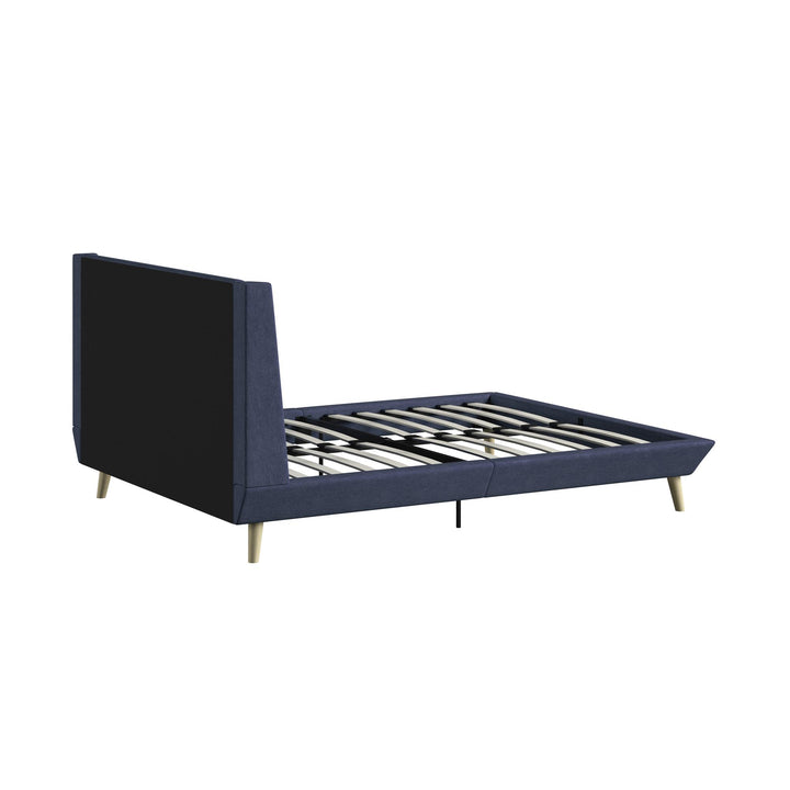 Farnsworth Upholstered Bed with Low Profile Platform Frame - Blue - Full