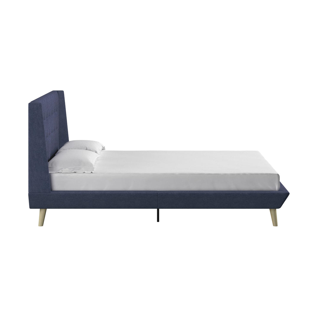 Farnsworth Upholstered Bed with Low Profile Platform Frame - Blue - Full