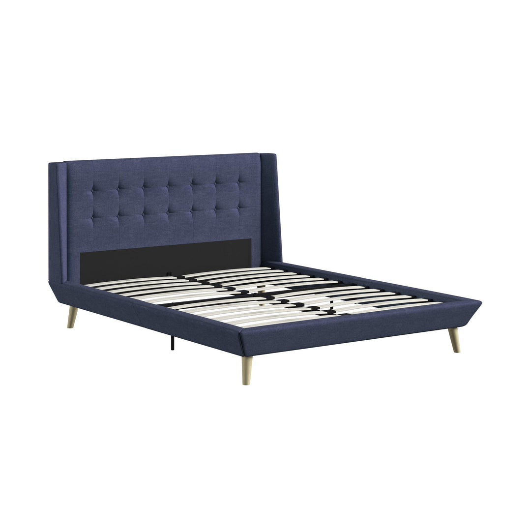 Farnsworth Upholstered Bed with Low Profile Platform Frame - Blue - Full