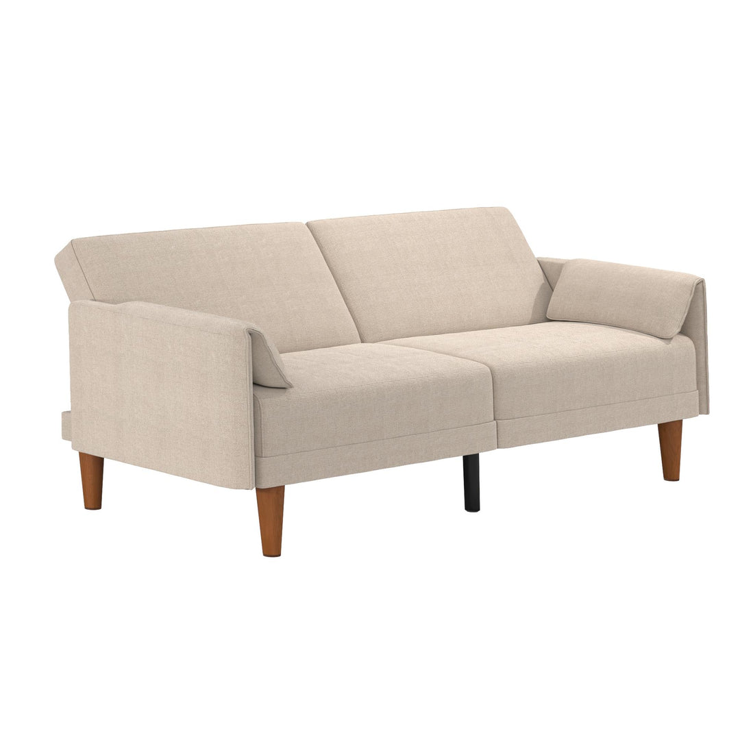 Markham 80.5 inch Futon Sofa Bed with 2 Attached Cushions - Sand Basket Weave - 3-Seater