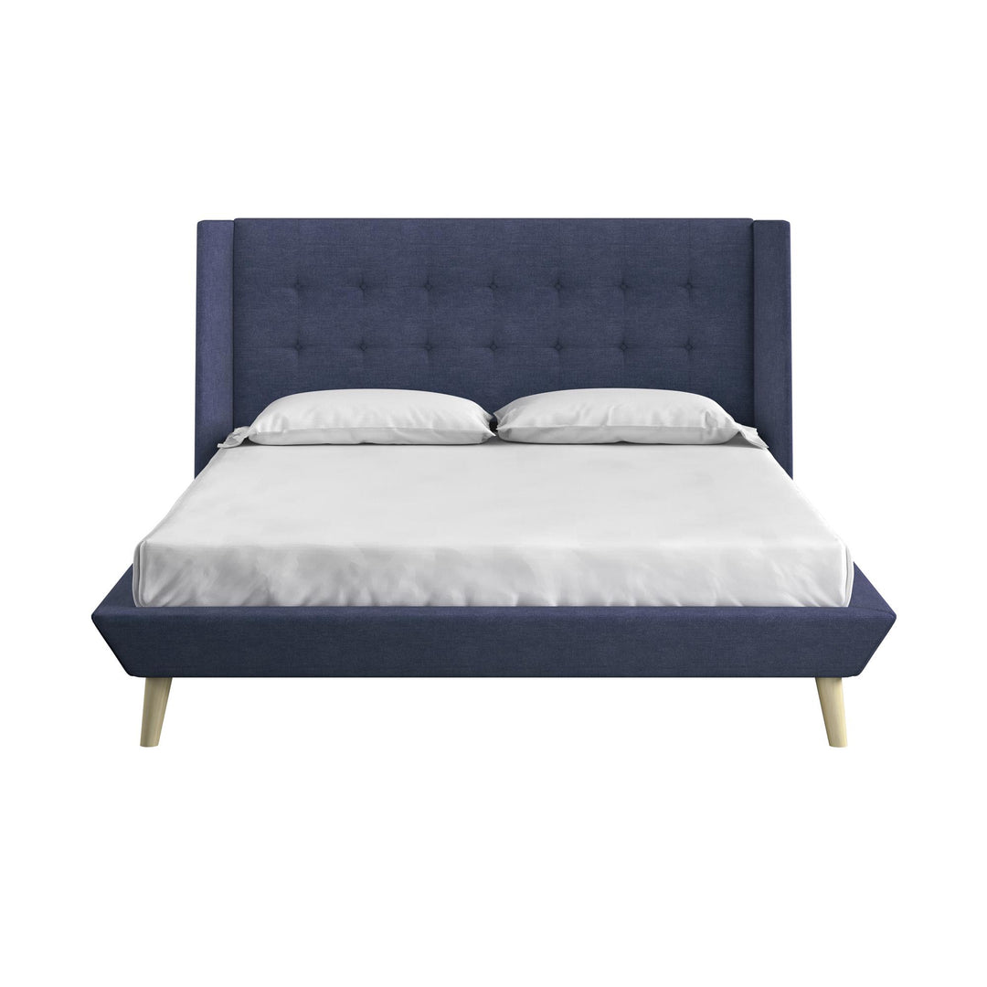 Farnsworth Upholstered Bed with Low Profile Platform Frame - Blue - Full