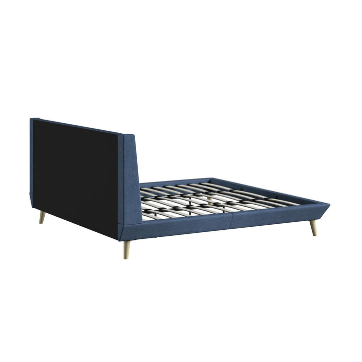 Farnsworth Upholstered Bed with Low Profile Platform Frame - Blue - King