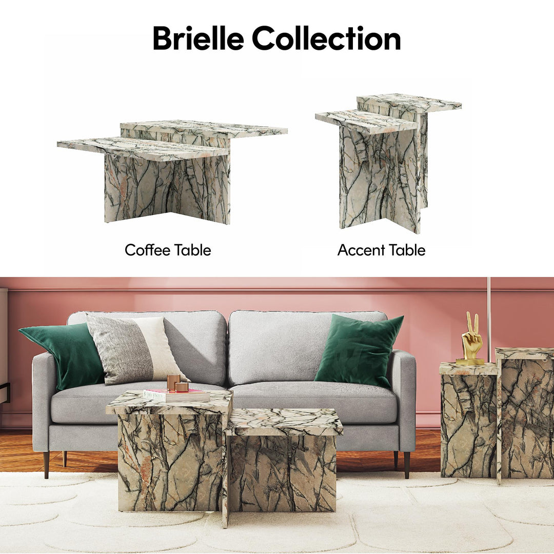 Brielle Two-Tiered Coffee Table - Onyx Marble