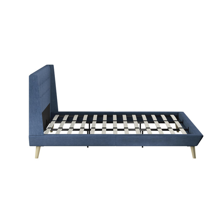 Farnsworth Upholstered Bed with Low Profile Platform Frame - Blue - King