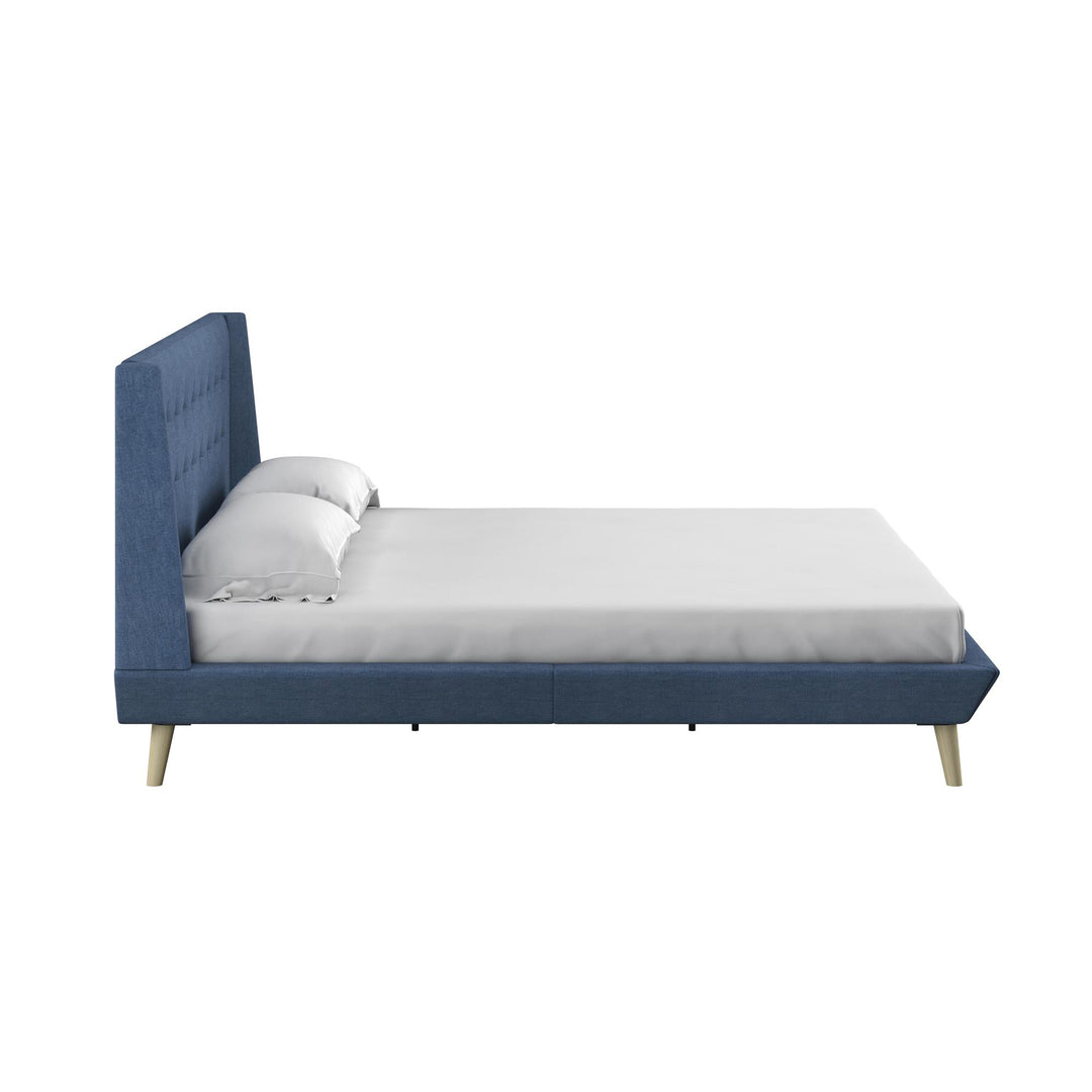 Farnsworth Upholstered Bed with Low Profile Platform Frame - Blue - King