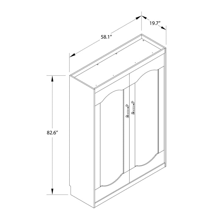 Her Majesty Murphy Bed with Gallery Shelf - White - Full