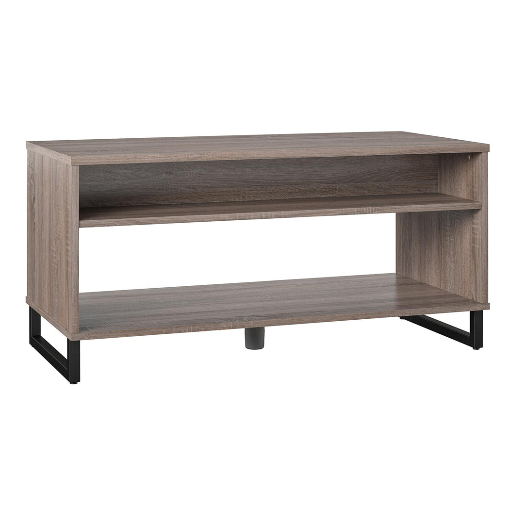 Coffee Table with 2 Shelves - Distressed Gray Oak