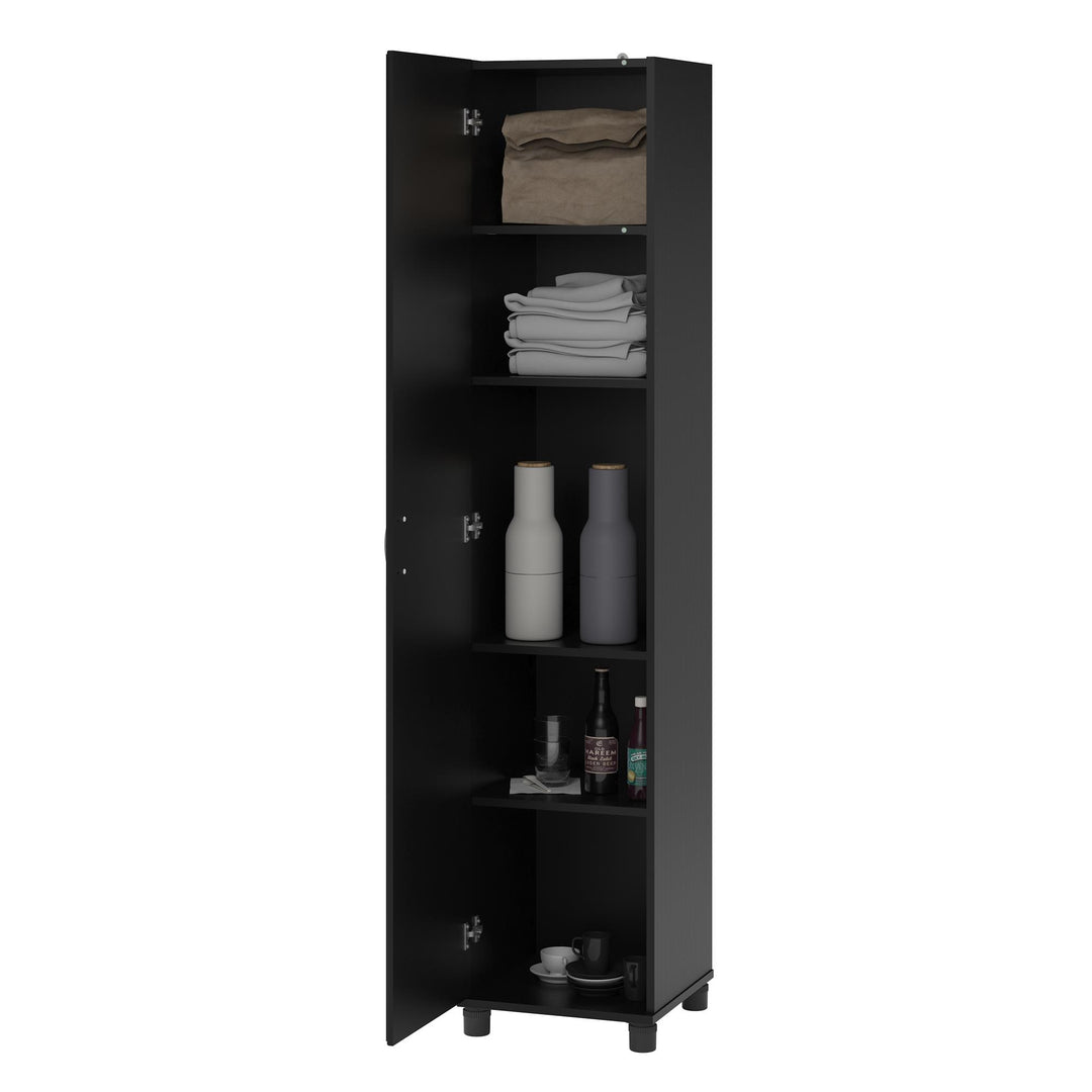 Kendall 16 Inch Multipurpose Storage Cabinet with 5 Shelves - Black