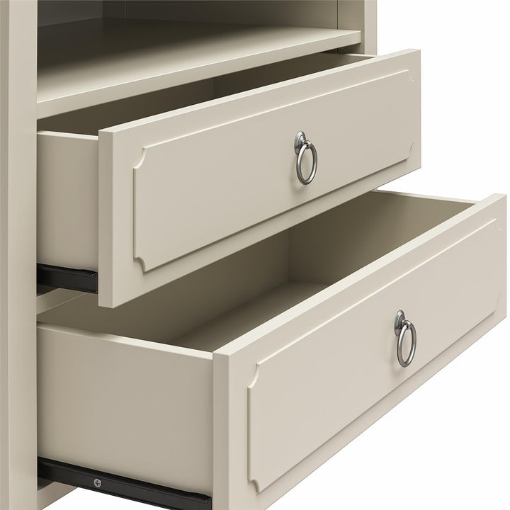 Her Majesty 2 Drawer Nightstand with 1 Open Cubby and 2 Drawers - White