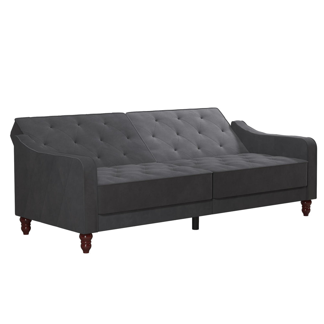 Vintage Tufted Split Back Futon - Dark Gray