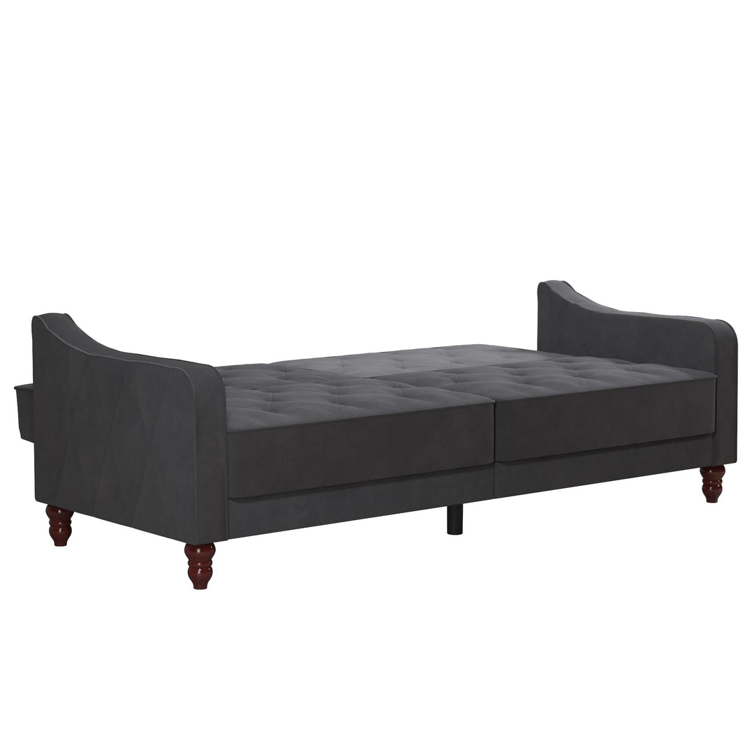 Vintage Tufted Split Back Futon - Dark Gray