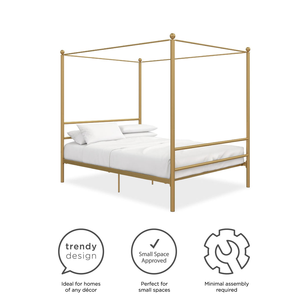 Layla Canopy Bed - Gold - Full