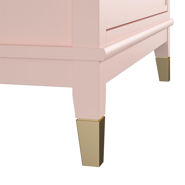 Westerleigh 4 Drawer Dresser with Gold Accents - Pale Dogwood