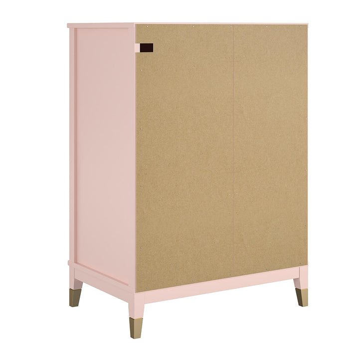 Westerleigh 4 Drawer Dresser with Gold Accents - Pale Dogwood