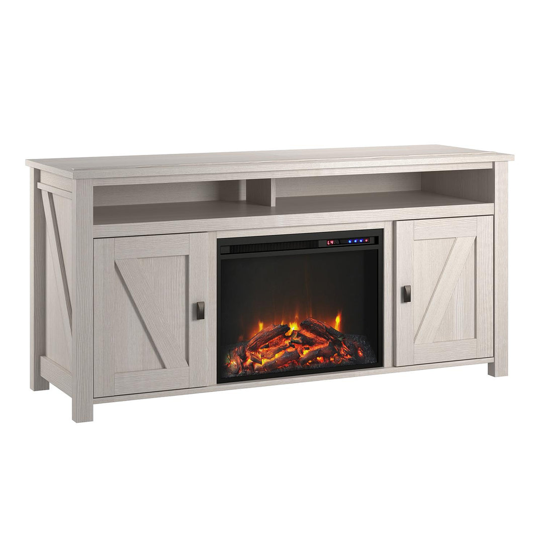 Farmington Electric Fireplace TV Console for TVs up to 60 Inch - Ivory Oak