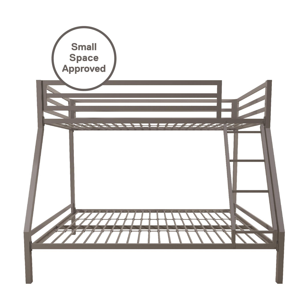 Lara Premium Twin over Full Metal Bunk Bed - Silver - Twin-Over-Full